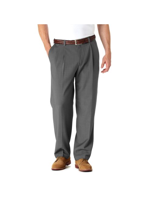 Men's Haggar® eCLo™ Stria Classic-Fit Hidden Expandable Waist Pleated Dress Pants