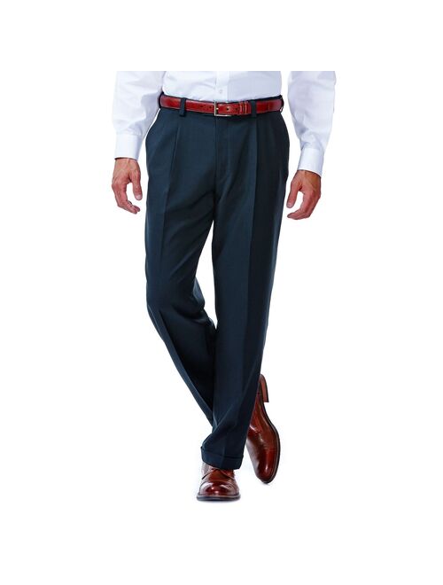 Men's Haggar® eCLo™ Stria Classic-Fit Hidden Expandable Waist Pleated Dress Pants