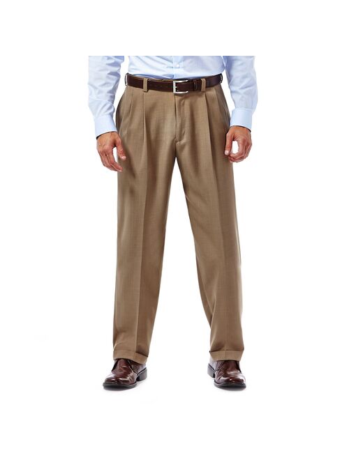 Men's Haggar® eCLo™ Stria Classic-Fit Hidden Expandable Waist Pleated Dress Pants