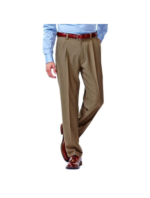 Men's Haggar® eCLo™ Stria Classic-Fit Hidden Expandable Waist Pleated Dress Pants