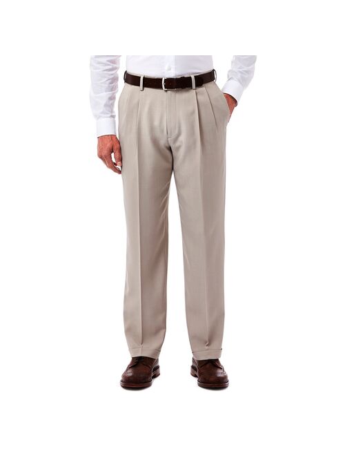 Men's Haggar® eCLo™ Stria Classic-Fit Hidden Expandable Waist Pleated Dress Pants