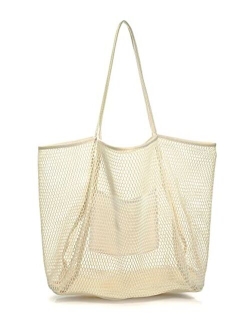 Hoxis Mesh Beach Tote Women's Shoulder Handbag