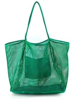 Hoxis Mesh Beach Tote Women's Shoulder Handbag