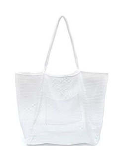 Hoxis Mesh Beach Tote Women's Shoulder Handbag