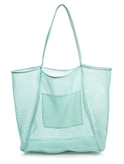 Hoxis Mesh Beach Tote Women's Shoulder Handbag