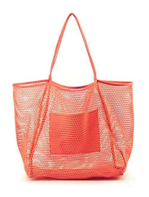 Hoxis Mesh Beach Tote Women's Shoulder Handbag