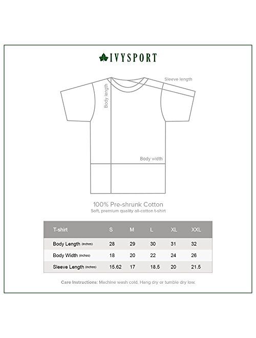 Ivysport Short Sleeve Adult Color T-Shirt with Classic Arch Logo, Unisex