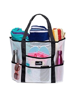 Dejaroo Mesh Beach Bag - Lightweight Tote Bag For Toys & Vacation Essentials