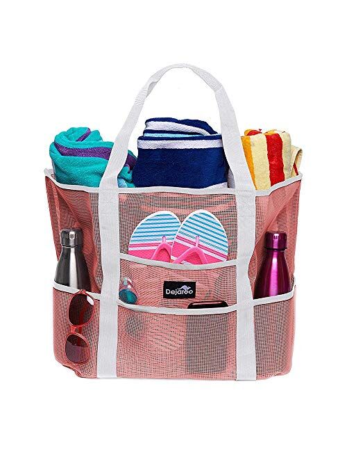 Dejaroo Mesh Beach Bag - Lightweight Tote Bag For Toys & Vacation Essentials