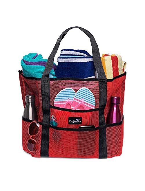 Dejaroo Mesh Beach Bag - Lightweight Tote Bag For Toys & Vacation Essentials