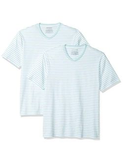 Men's 2-Pack Regular-Fit Short-Sleeve Stripe V-Neck T-Shirts