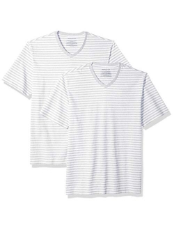 Men's 2-Pack Regular-Fit Short-Sleeve Stripe V-Neck T-Shirts