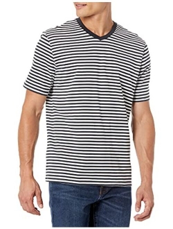 Men's 2-Pack Regular-Fit Short-Sleeve Stripe V-Neck T-Shirts