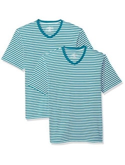 Men's 2-Pack Regular-Fit Short-Sleeve Stripe V-Neck T-Shirts