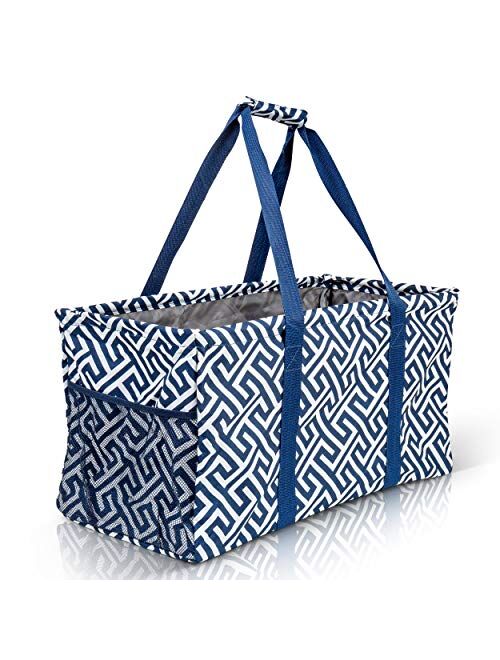 Lucazzi Extra Large Utility Tote Bag - Oversized Collapsible Pool Beach Canvas Basket