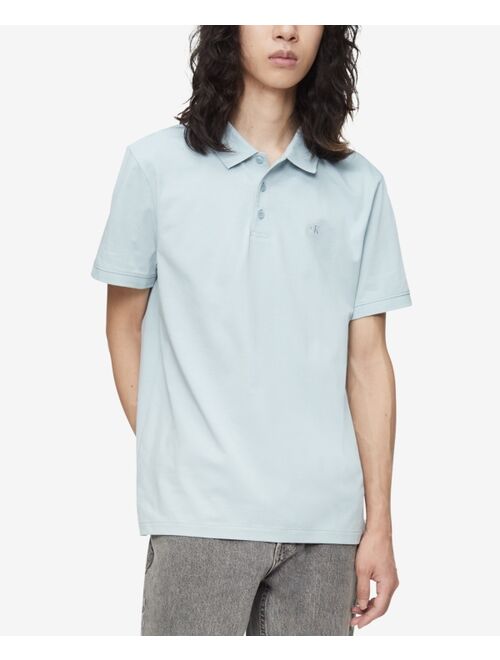 Calvin Klein Men's Regular-Fit Smooth Cotton Monogram Logo Polo Shirt