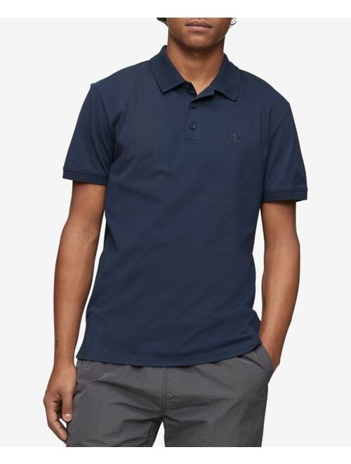 Calvin Klein Men's Regular-Fit Smooth Cotton Monogram Logo Polo Shirt