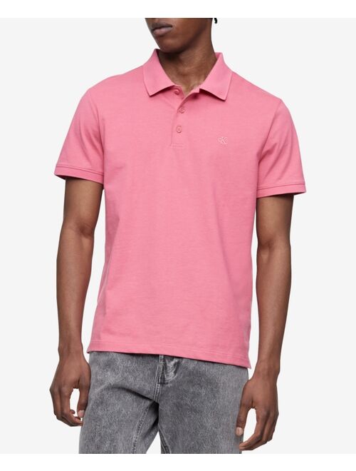 Calvin Klein Men's Regular-Fit Smooth Cotton Monogram Logo Polo Shirt