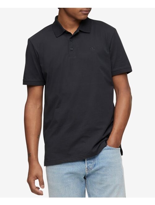 Calvin Klein Men's Regular-Fit Smooth Cotton Monogram Logo Polo Shirt