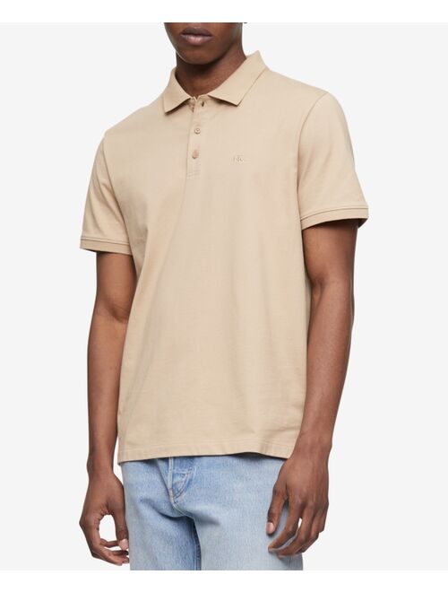 Calvin Klein Men's Regular-Fit Smooth Cotton Monogram Logo Polo Shirt