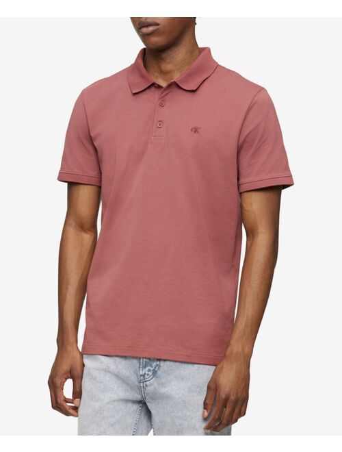 Calvin Klein Men's Regular-Fit Smooth Cotton Monogram Logo Polo Shirt