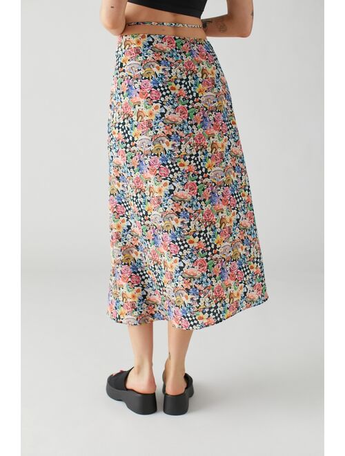 For Love & Lemons Deidre Printed Midi Skirt