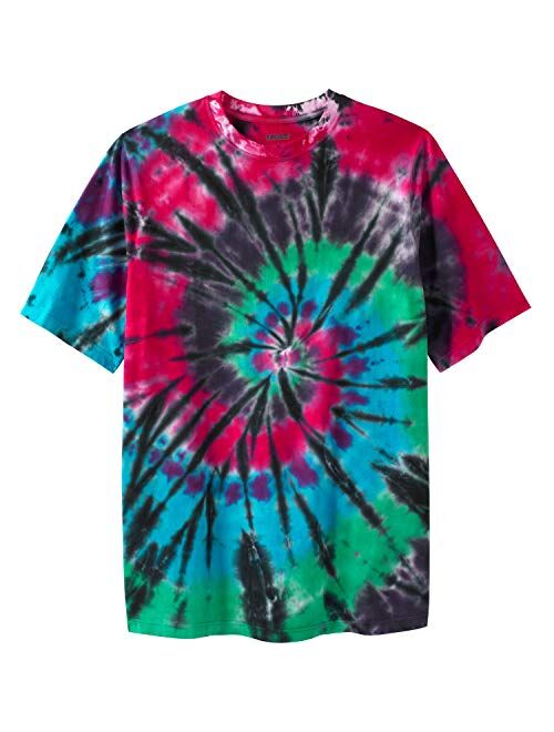 KingSize Men's Big & Tall Lightweight Tie-Dye Crewneck Tee