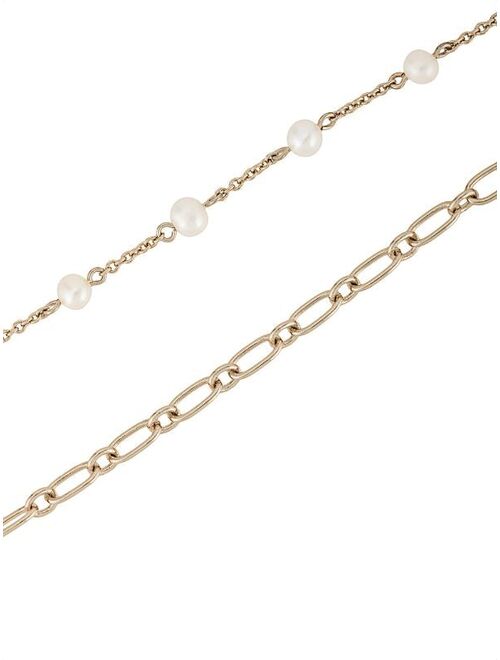 Marchesa Notte set of two crystal charm anklets