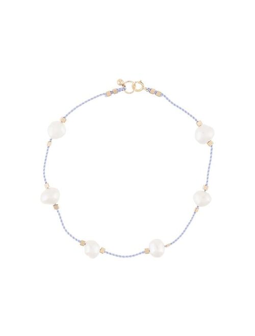 Petite Grand pearl embellished cord anklet