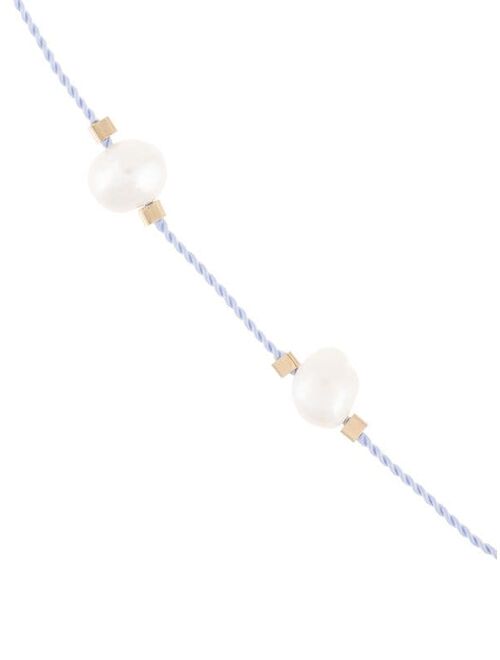 Petite Grand pearl embellished cord anklet