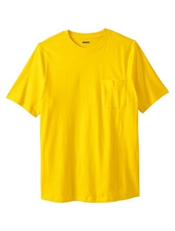 KingSize Men's Big & Tall Shrink-Less Lightweight Pocket Crewneck T-Shirt