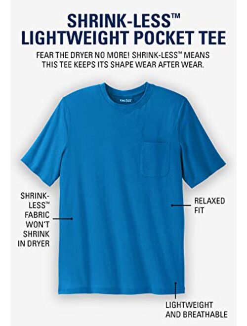 KingSize Men's Big & Tall Shrink-Less Lightweight Pocket Crewneck T-Shirt