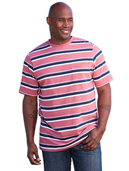 KingSize Men's Big & Tall Shrink-Less Lightweight Pocket Crewneck T-Shirt