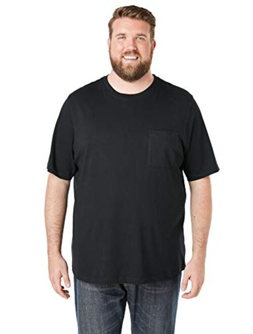 KingSize Men's Big & Tall Shrink-Less Lightweight Pocket Crewneck T-Shirt