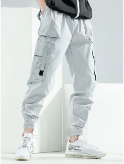 Men Flap Pocket Side Cargo Pants