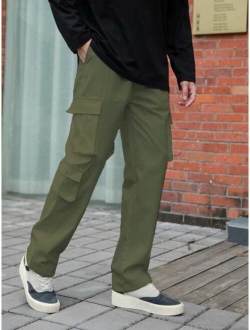 Men Flap Pocket Side Cargo Pants