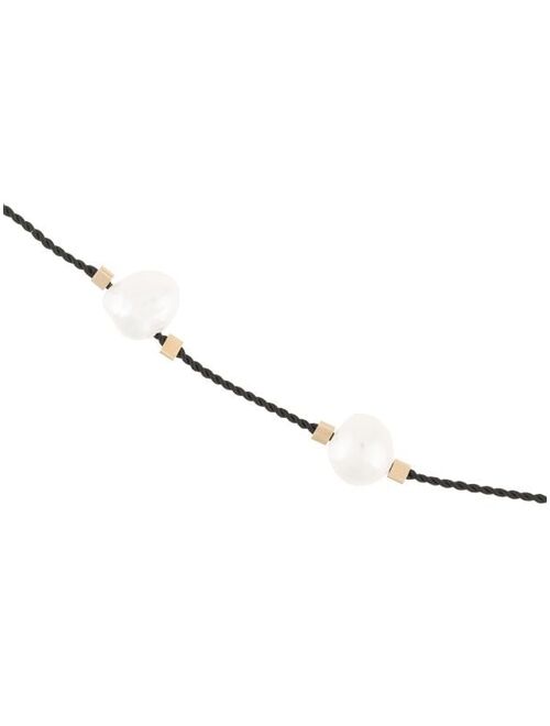 Petite Grand pearl embellished cord anklet