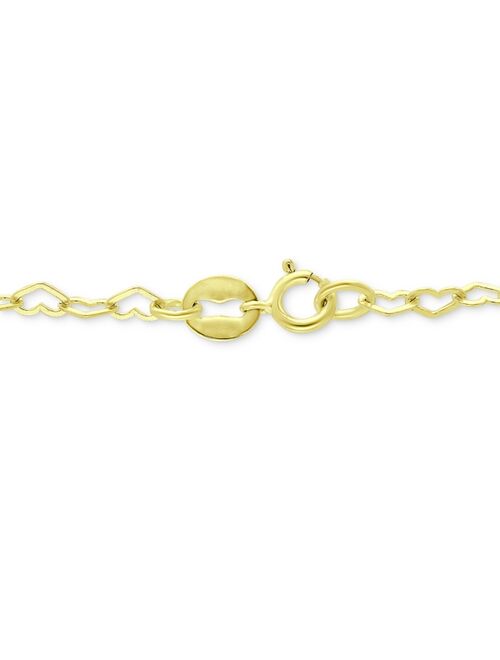 GIANI BERNINI 18K Gold over Sterling Silver Heart Chain Ankle Bracelet, also available in Sterling Silver, Created for Macy's