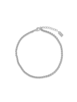 BEN ONI Classic Anti-Tarnish Wheat Chain Anklet