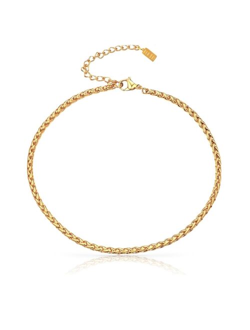 BEN ONI Classic Anti-Tarnish Wheat Chain Anklet