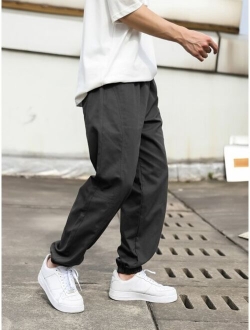 Men Slant Pocket Tapered Pants