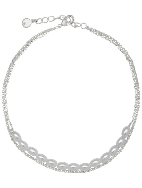 AND NOW THIS Women's Double Strand Imitation Pearl Anklet