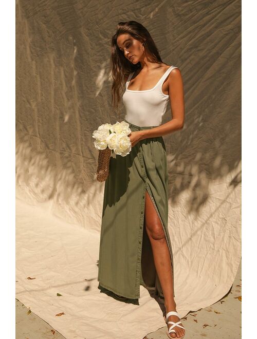 Pistola My Squad Olive Green Maxi Skirt