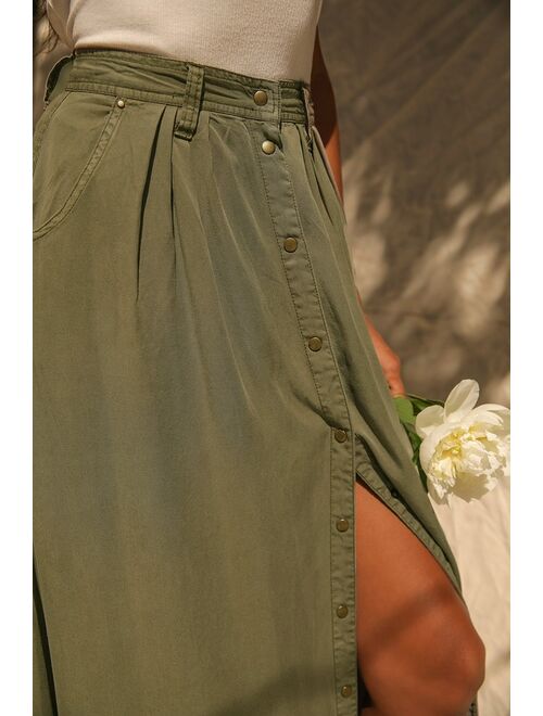 Pistola My Squad Olive Green Maxi Skirt