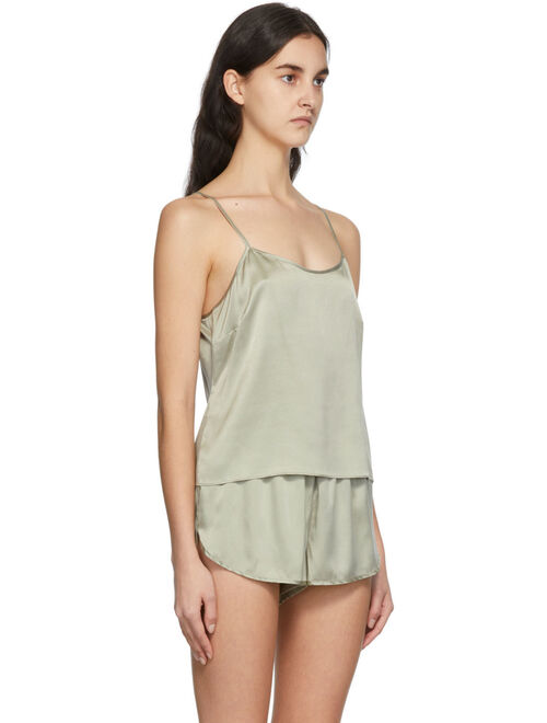 SKIMS Green Silk Sleep Tank Top