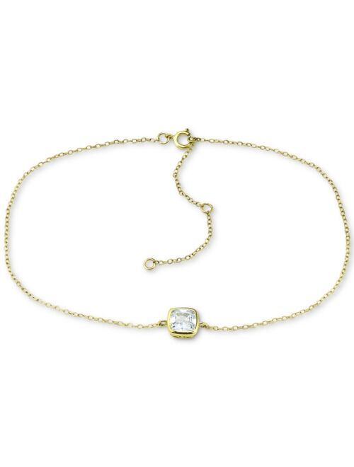 GIANI BERNINI Cubic Zirconia Bezel Ankle Bracelet, Created for Macy's