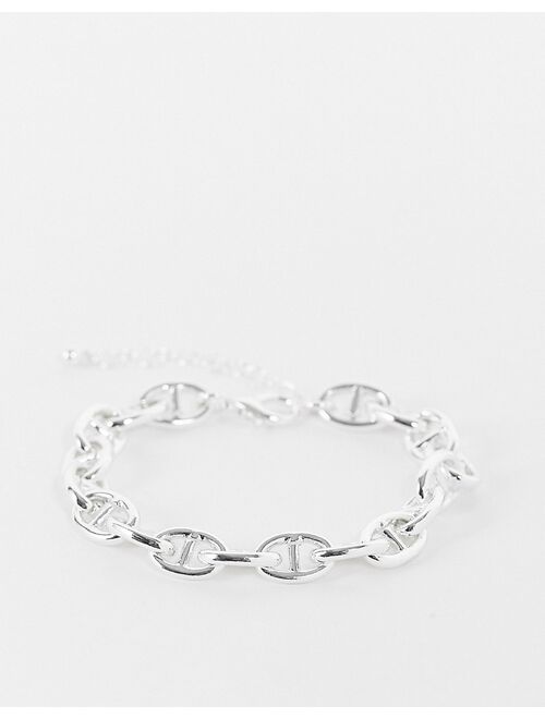 Topshop oval chain bracelet in silver