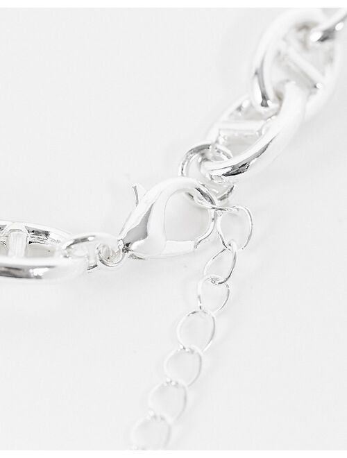 Topshop oval chain bracelet in silver