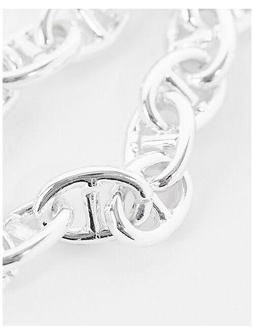 Topshop oval chain bracelet in silver