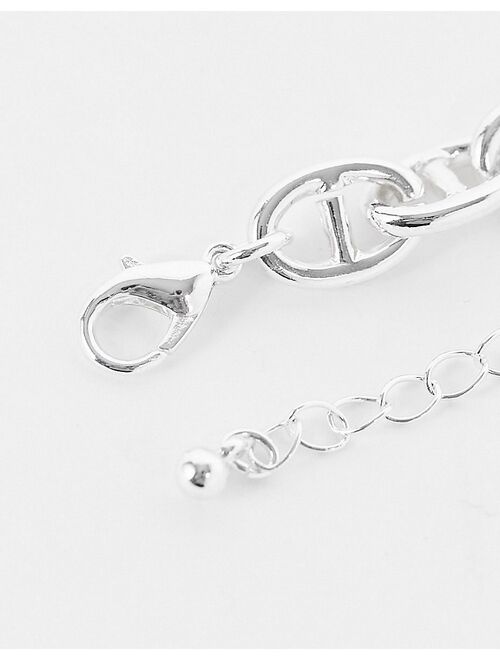 Topshop oval chain bracelet in silver